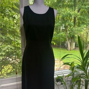 J. Crew Black Sheath Midi Dress Scoop Neck Sleeveless